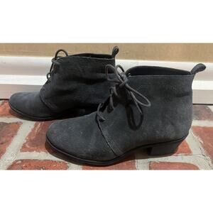 Vionic Andi Gray Suede Lace Up Ankle Booties Size 7.5